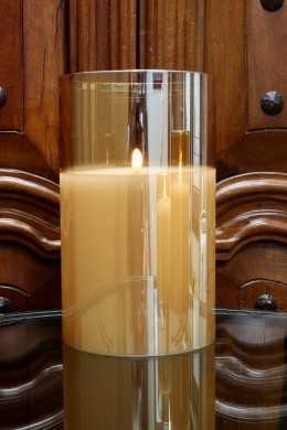    6 x 10" CHAMPAGNE RADIANCE POURED CANDLE  [478248] 